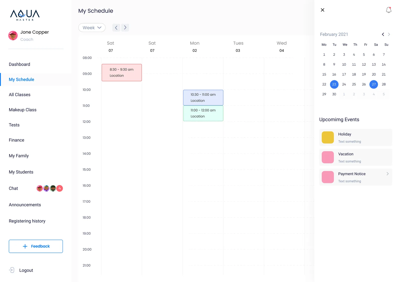 AquaMaster Registration and Management Platform — interface view 1