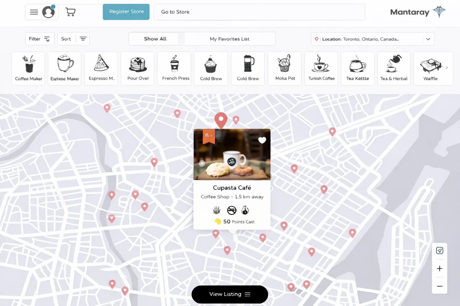 Mantaray Cafe Delivery Platform — interface view 3