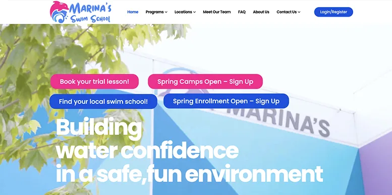 Marina Swim School Website