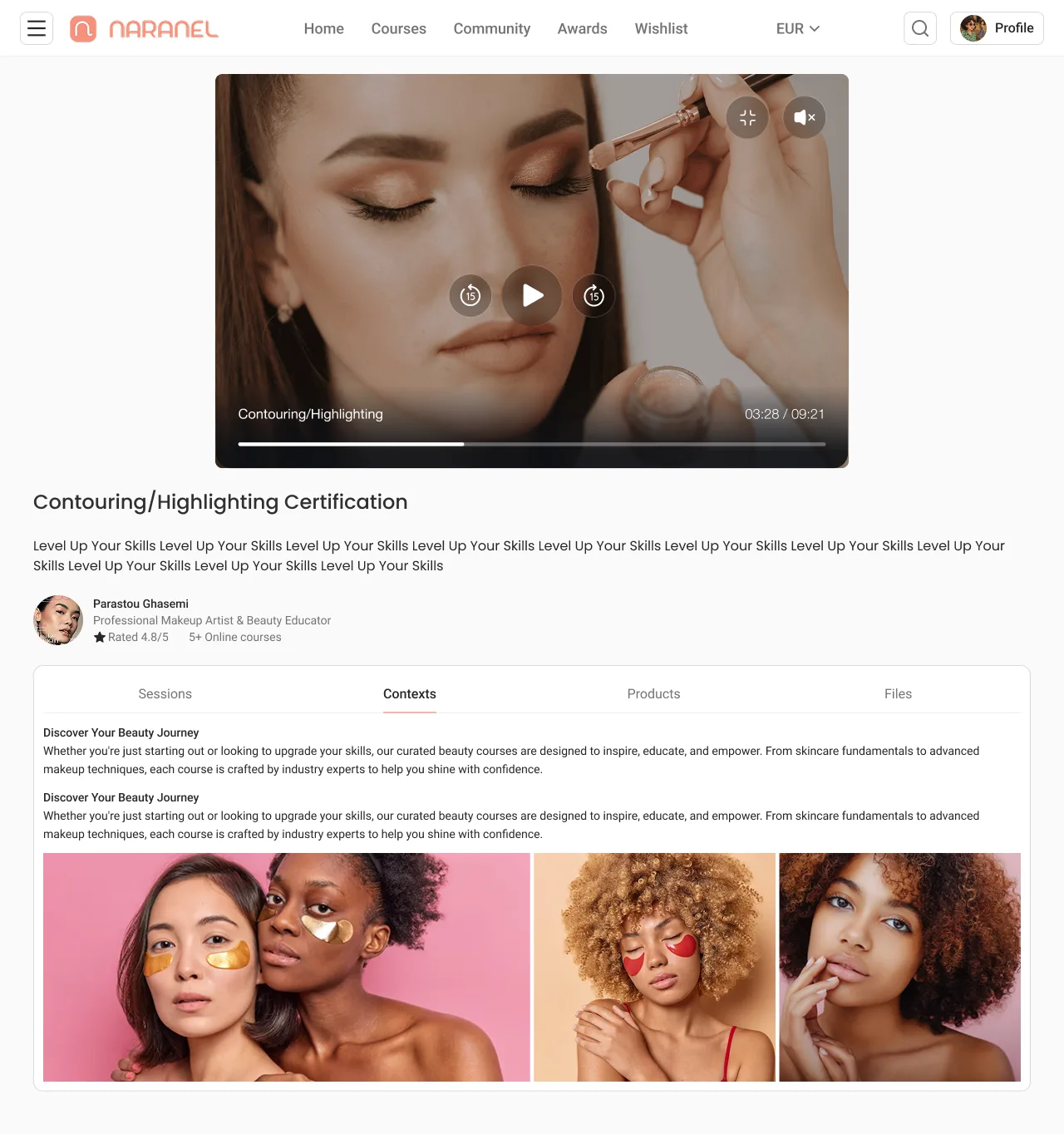 Naranel Beauty & Fashion Education Platform — interface view 3